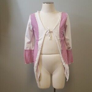 naartjie Kids White and Pink Stripe Sweater